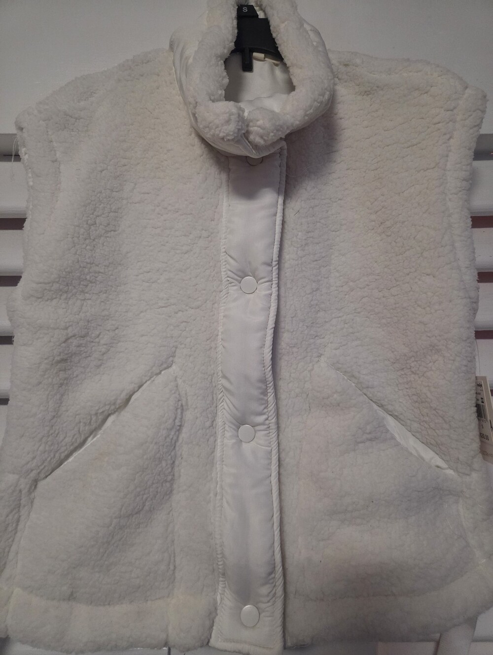 Ultra Flirt Cream Sherpa Vest with Snap Front
